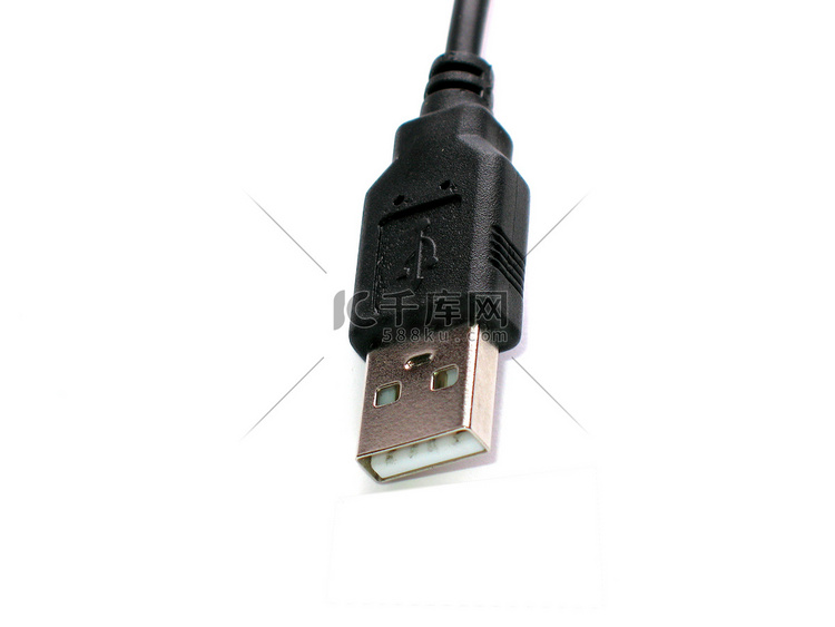 孤立在白色背景上的黑色 usb