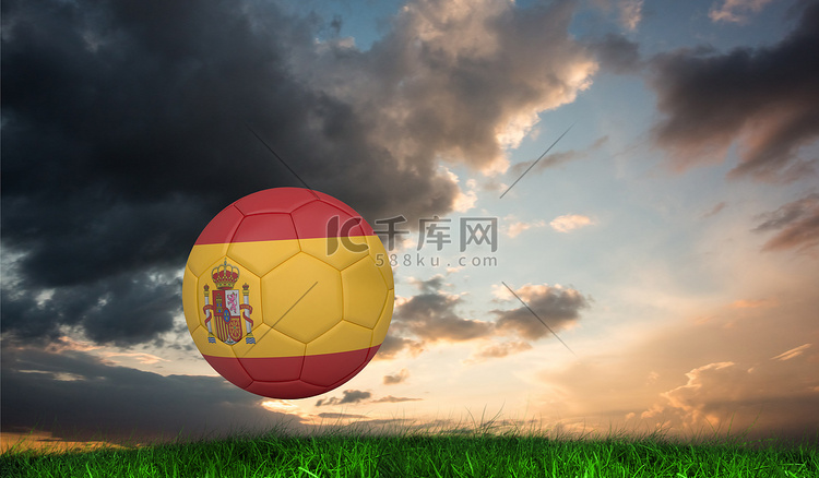西班牙颜色足球的合成图像