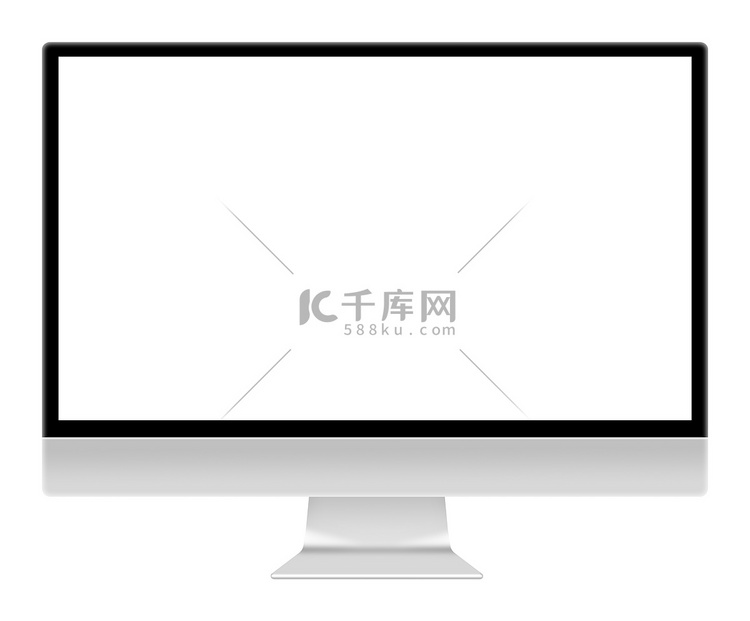 计算机监视器屏幕插图隔离在白色