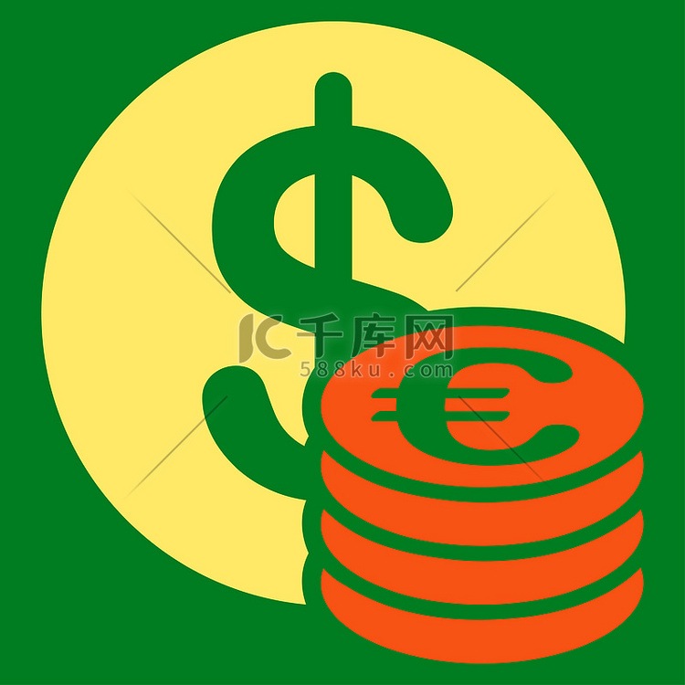 美元欧元硬币图标