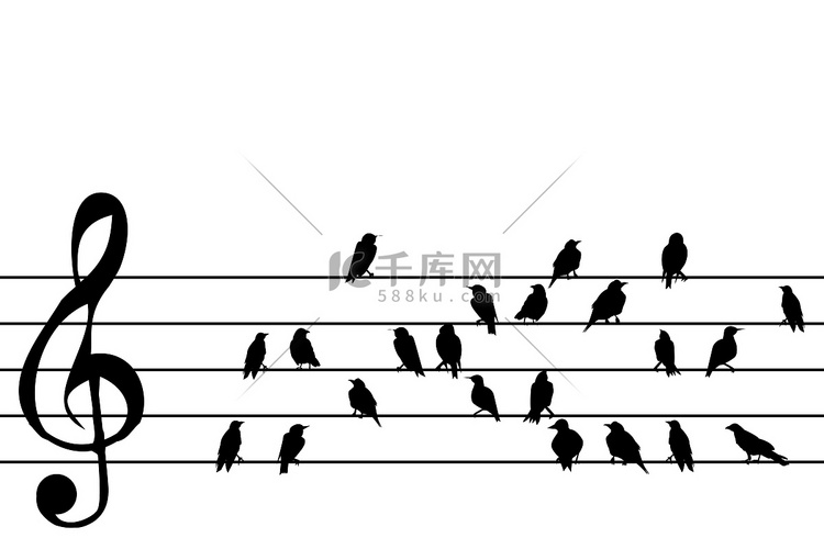 有鸟的抽象音乐梯级