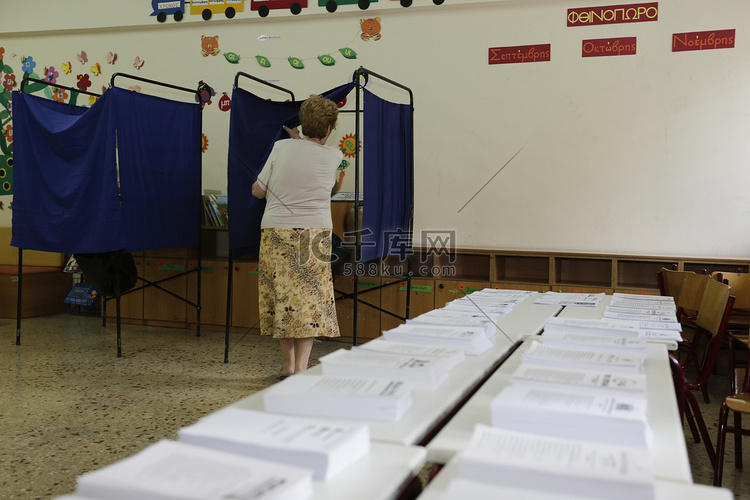雅典 - 希腊 - 选举 - 投票 - 投票