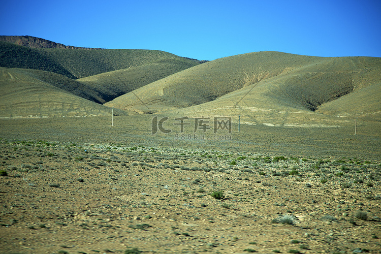 非洲摩洛哥山谷山孤立的地面