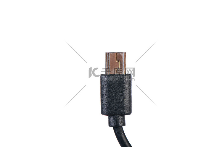 白色隔离的 USB 电缆插头