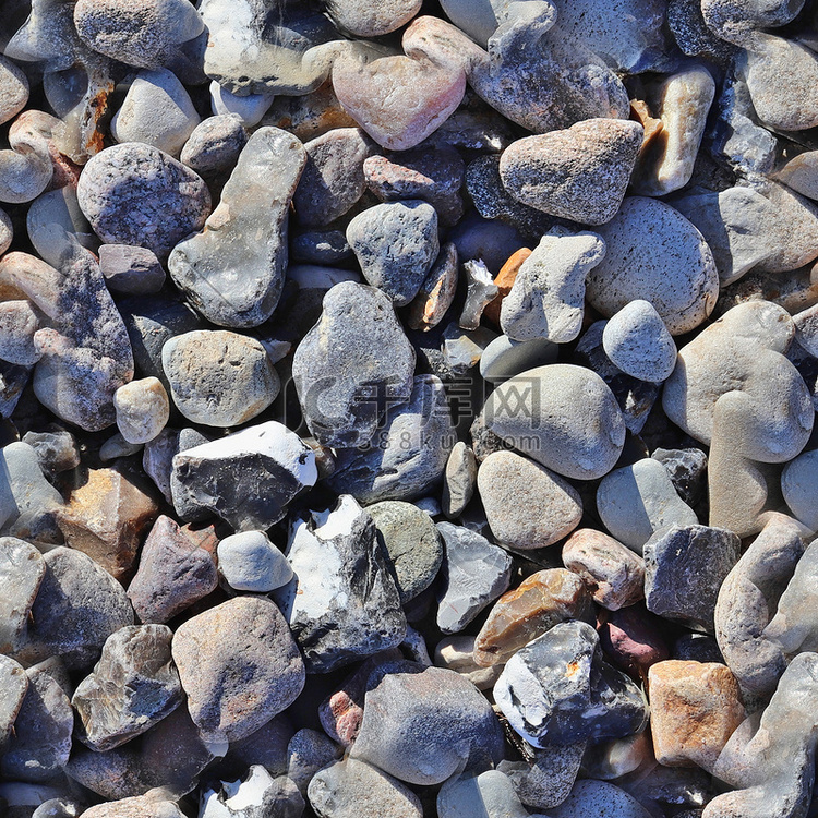 鹅卵石和石头的照片逼真无缝纹理