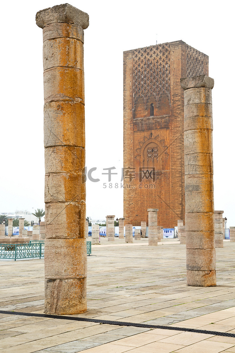摩洛哥非洲古罗马的 chellah 恶化