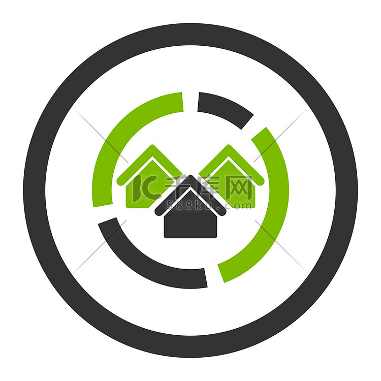 房地产图平面生态绿色和灰色圆形