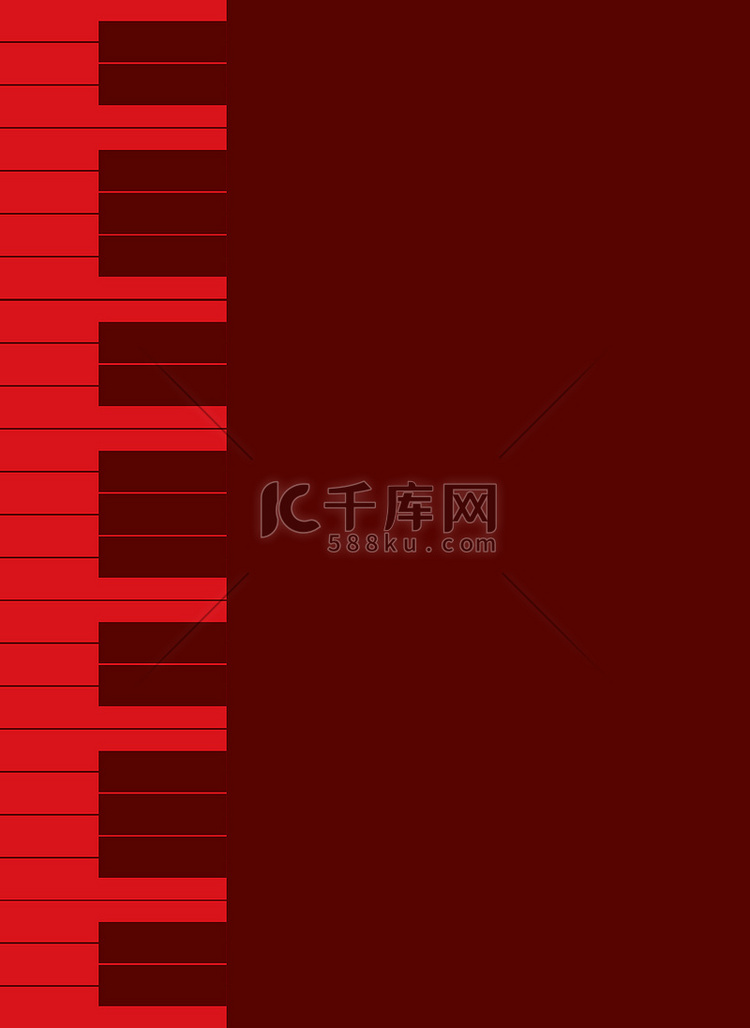 红色钢琴键