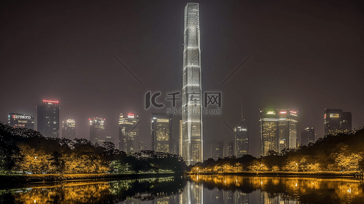 广州地标广州塔灯光秀夜景摄影图