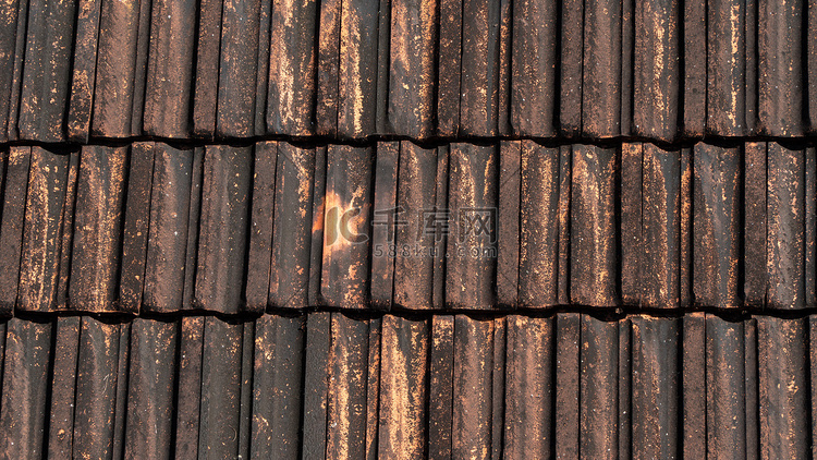 屋顶瓦片特写纹理背景，砖