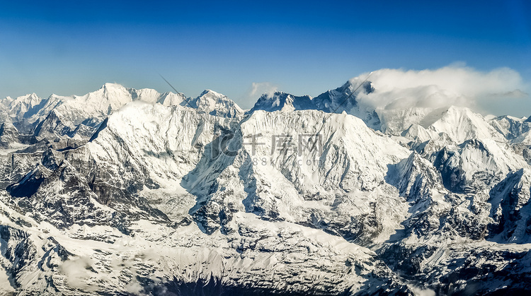 喜马拉雅山珠穆朗玛峰范围全景