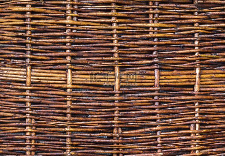 木编织的柳条纹理