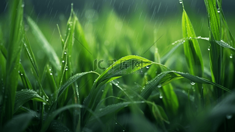 春季谷雨唯美治愈自然草地