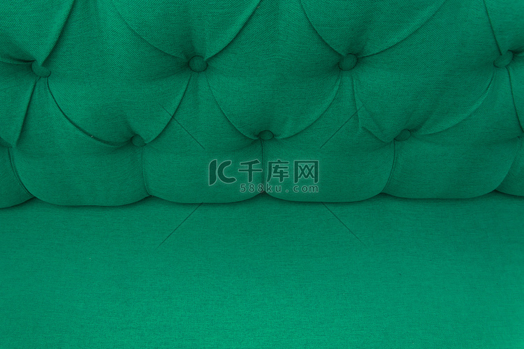绿色皮革内饰沙发图案按钮设计家