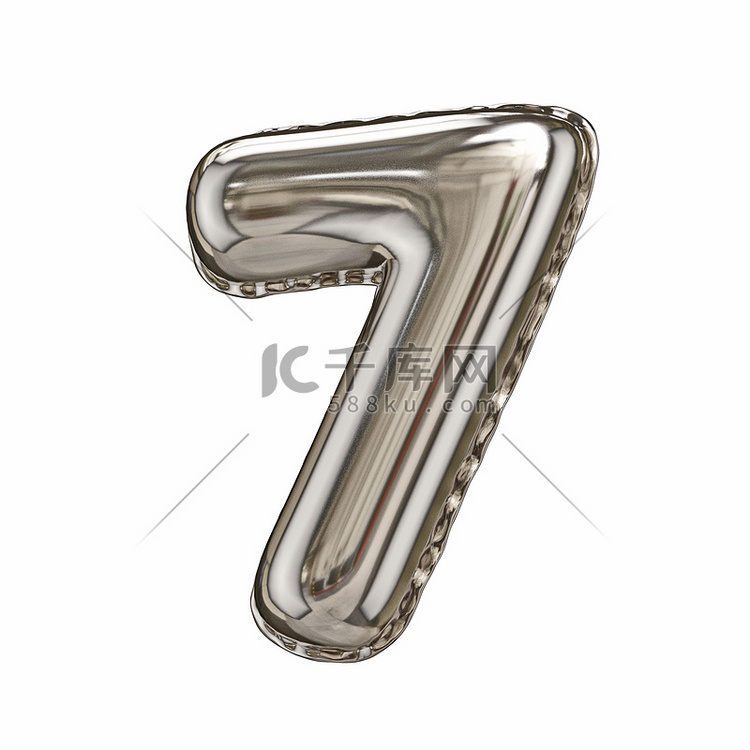 银箔气球字体编号 7 SEVEN 3D