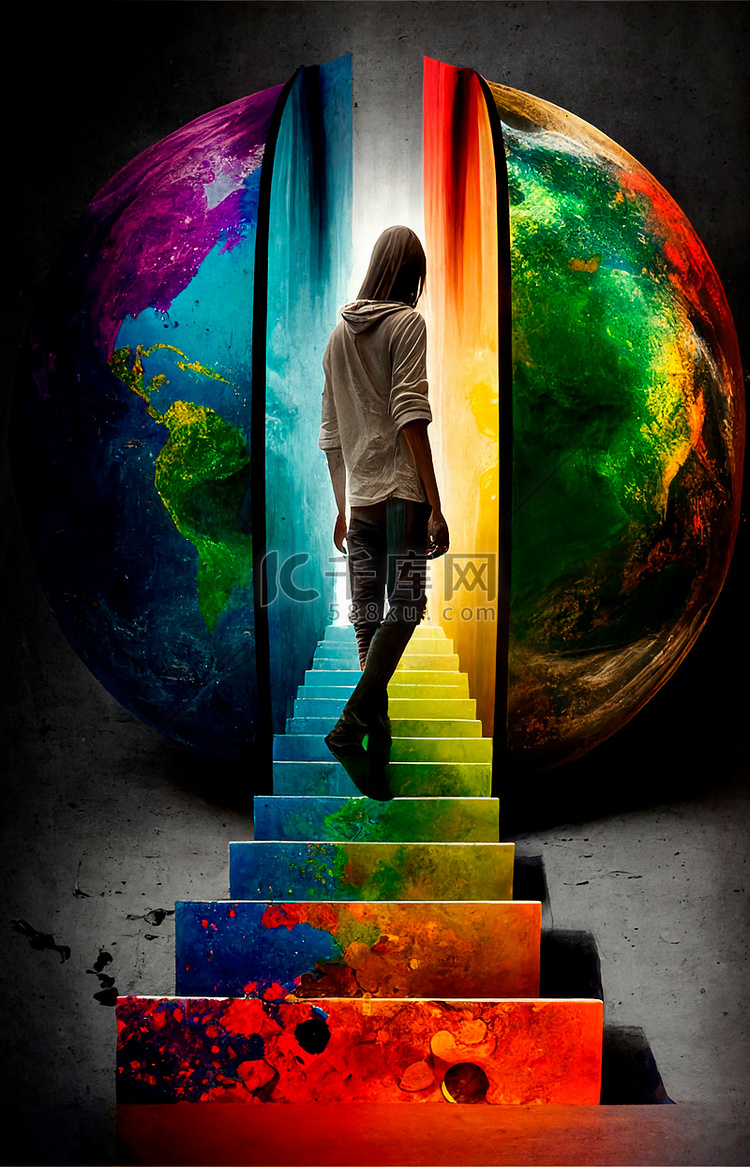Guy 爬楼梯，迷幻色彩，寻找自我