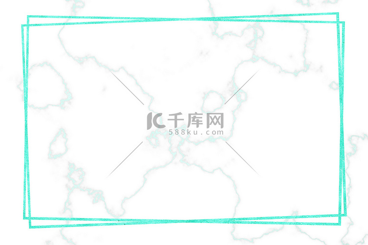 水色边框金色白色大理石图案和豪