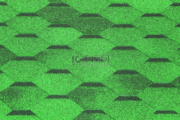 绿色青翠沙拉色瓦屋顶家庭抽象图