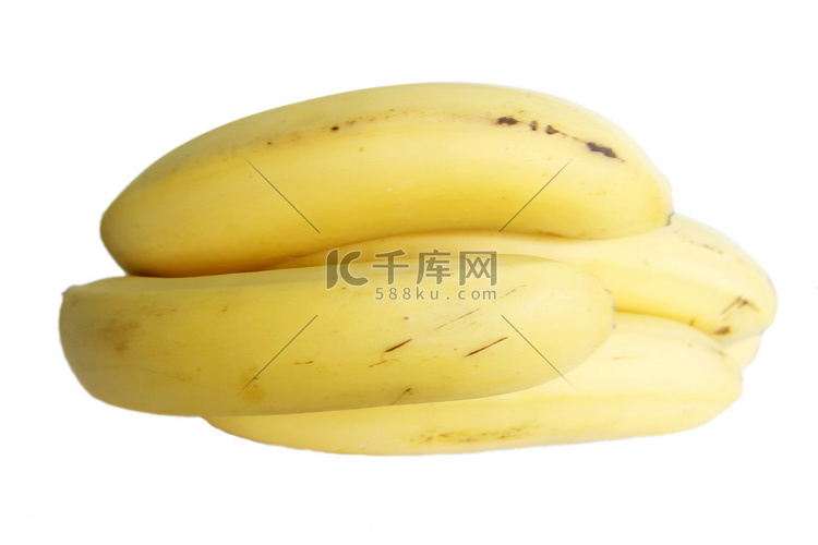孤立在白色背景上的香蕉束