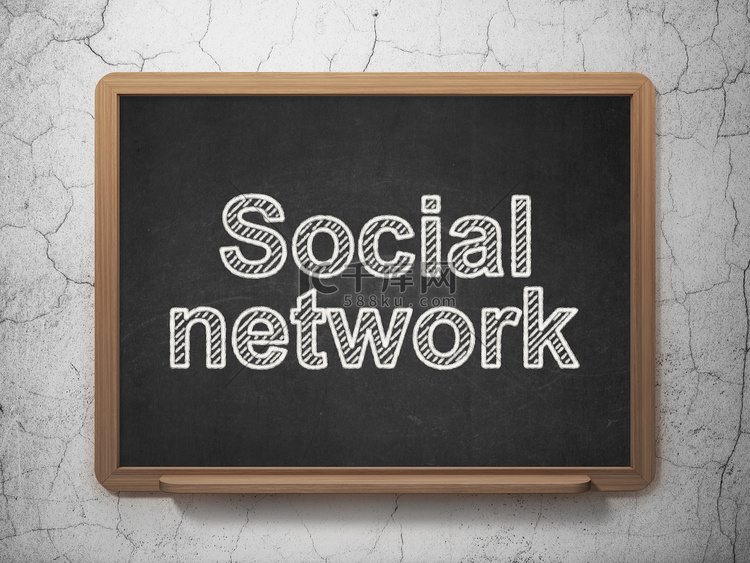 社交媒体概念：黑板背景上的社交