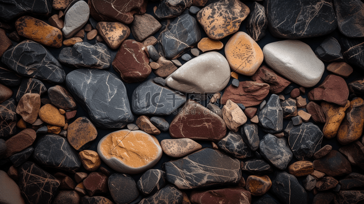 棕色和黑色石块