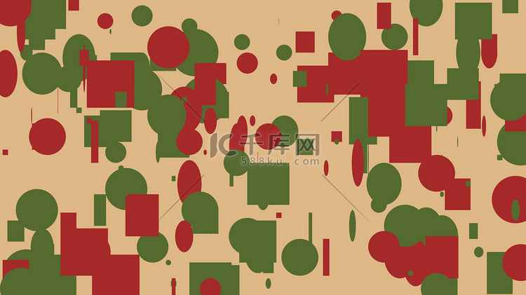 抽象的绿色棕色方块插图背景