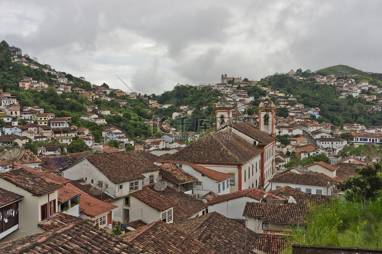 欧鲁普雷图，旧城街景，巴西，南