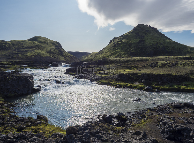 冰岛火山景观，在洛加维格 (L