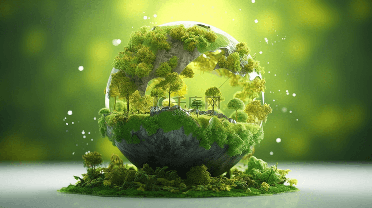 绿色环保环境保护节能3D立体地球
