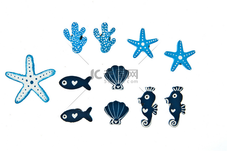 磁铁海洋动物、鱼、海星、海马、