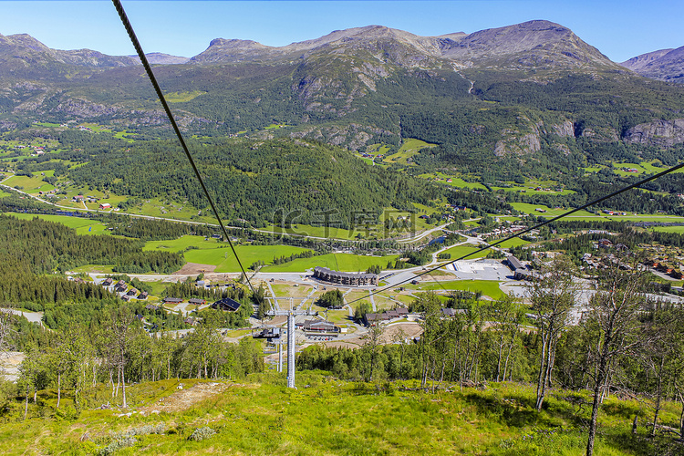 “滑雪缆车全景挪威，位于维肯海