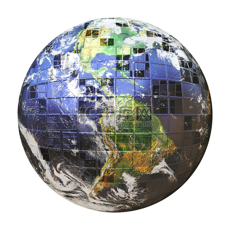 3D 线框地球球体