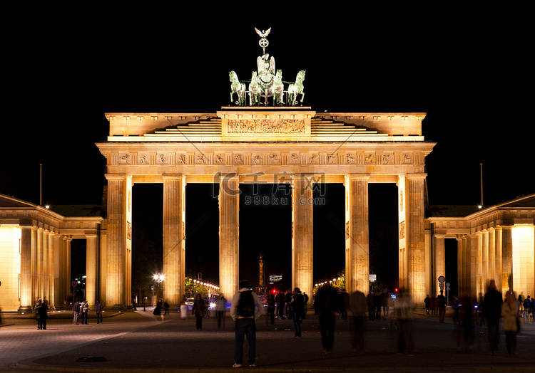 柏林勃兰登堡门在晚上