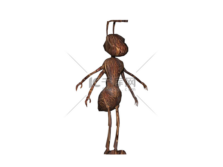 卡通蚂蚁用两条腿站立