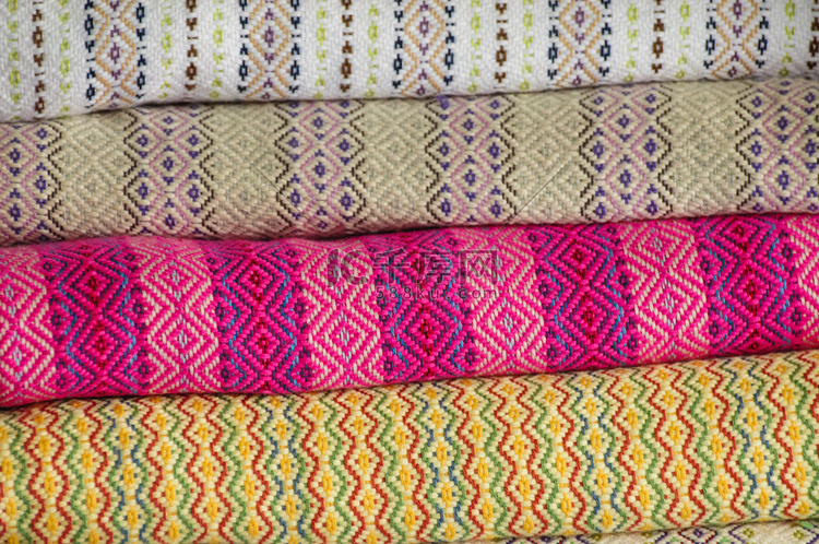 “传统东南亚泰国的彩色纺织品”