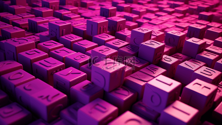紫色和粉色字母块