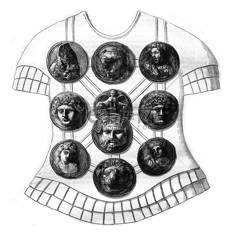 罗马军事装饰品，经过成型的大炮