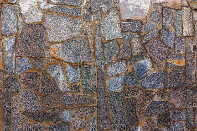 花岗岩片马赛克的抽象平面纹理和