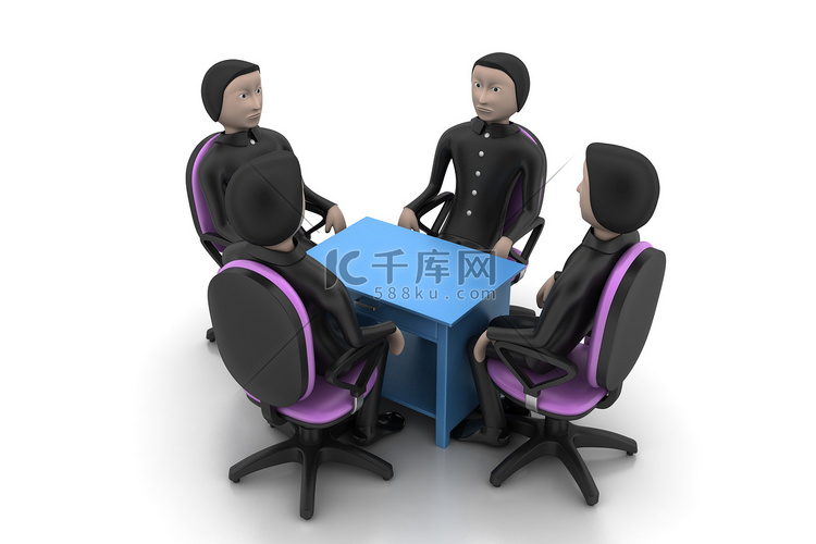 商务会议中的 3d 人