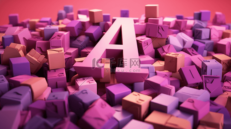 紫色和粉色字母块