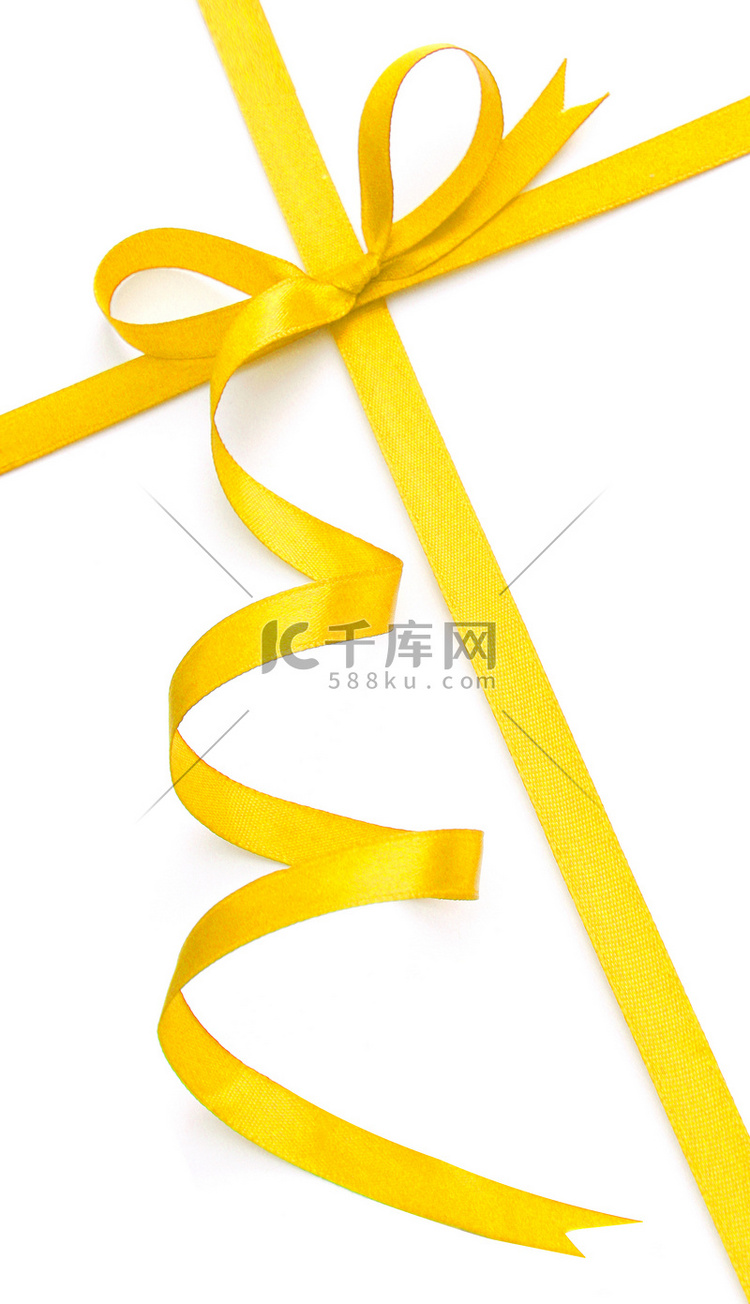 黄色的蝴蝶结和丝带