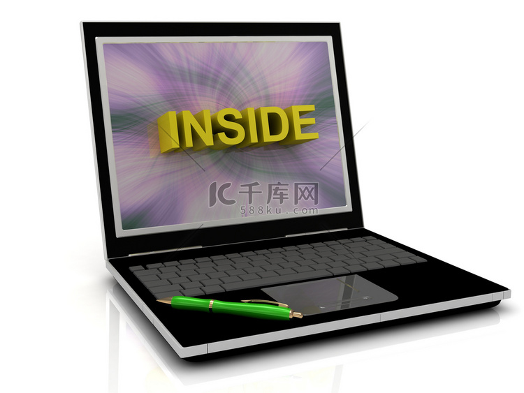 笔记本电脑屏幕上的 INSIDE 消息
