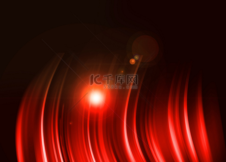 黑色背景上的红色光环光抽象