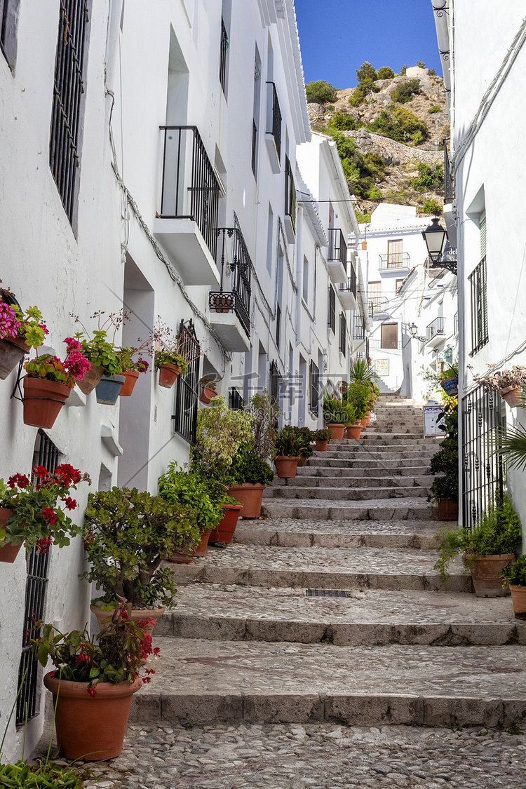 西班牙安达卢西亚老城的小巷子。