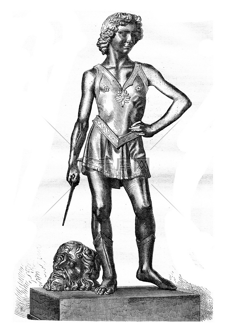 安德烈韦罗基奥歌利亚青铜雕像的