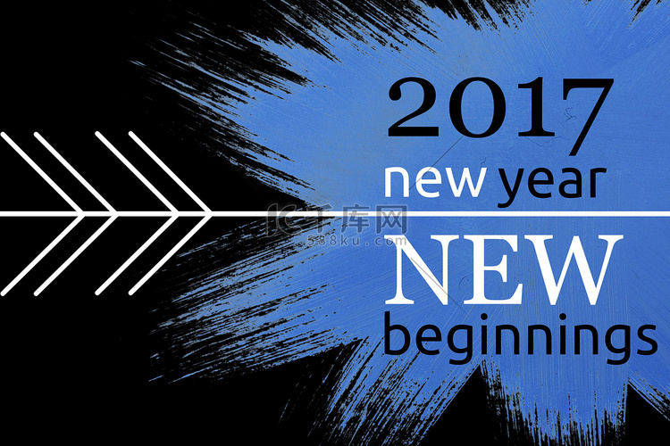 黑色和蓝色背景设计的新年贺词
