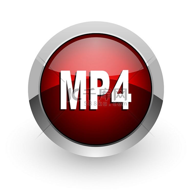 mp4 红色圆圈 web 光泽图标
