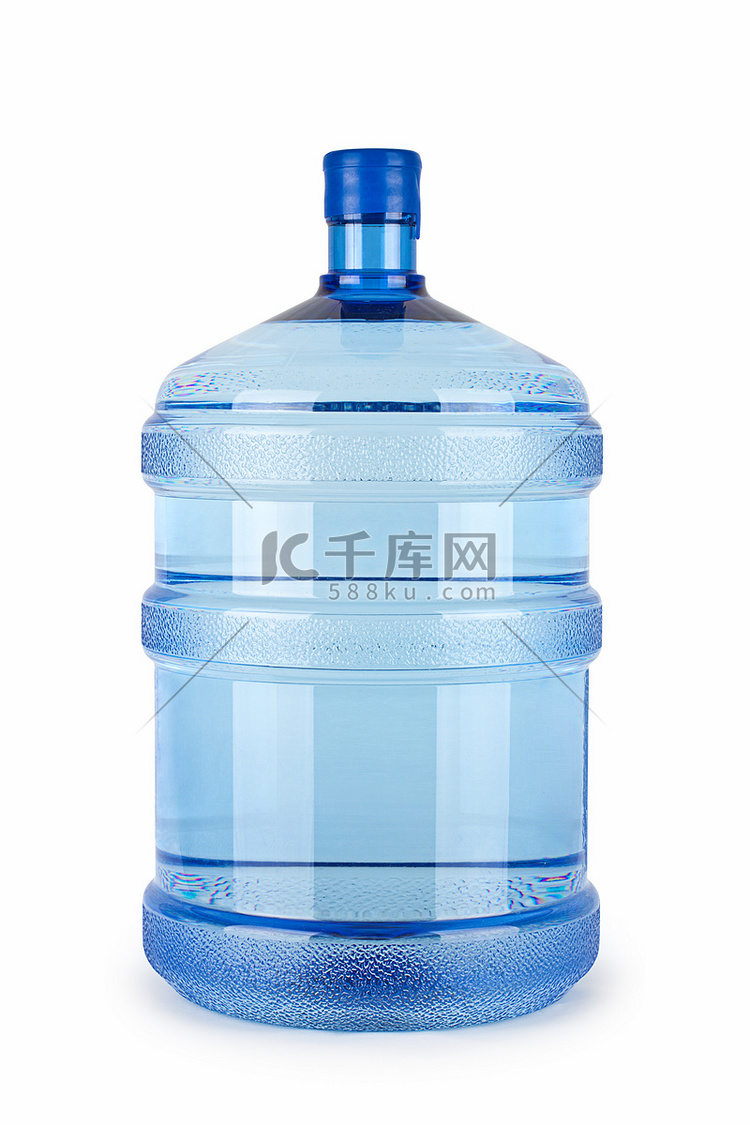 白色背景中的一大瓶纯净水