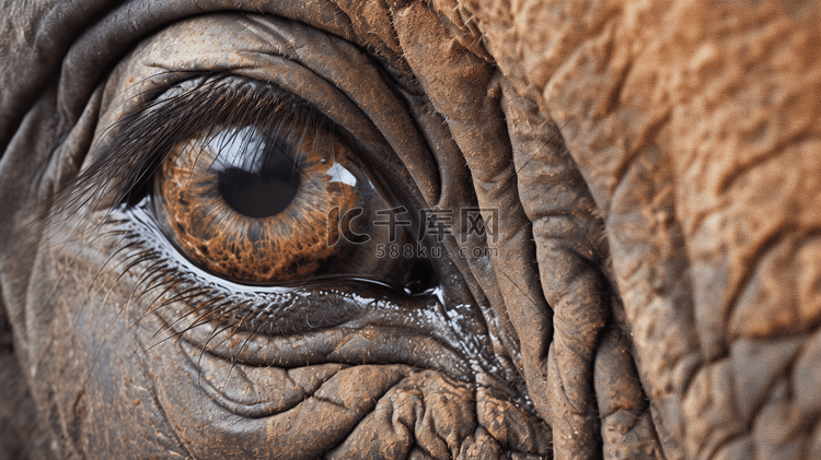 大象眼睛的特写照片