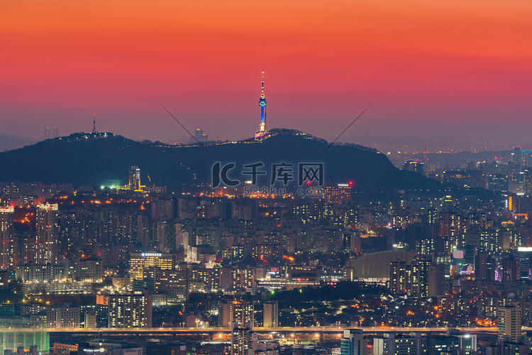 首尔城市天际线，韩国最佳景观。